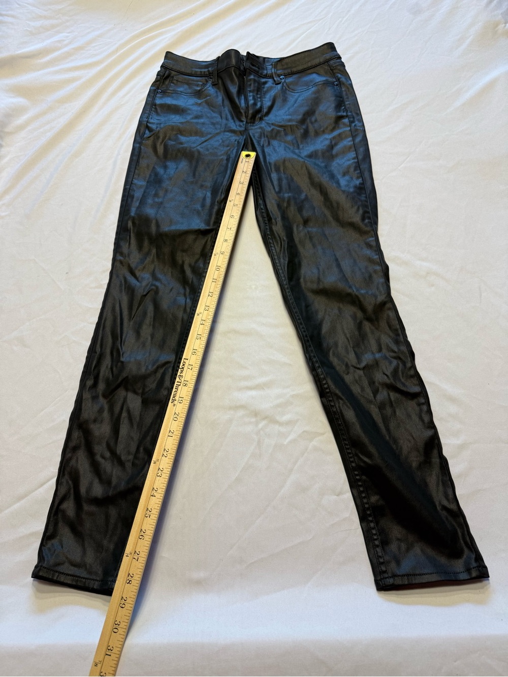 White House Black Market Black Coated Straight-Leg Jeans